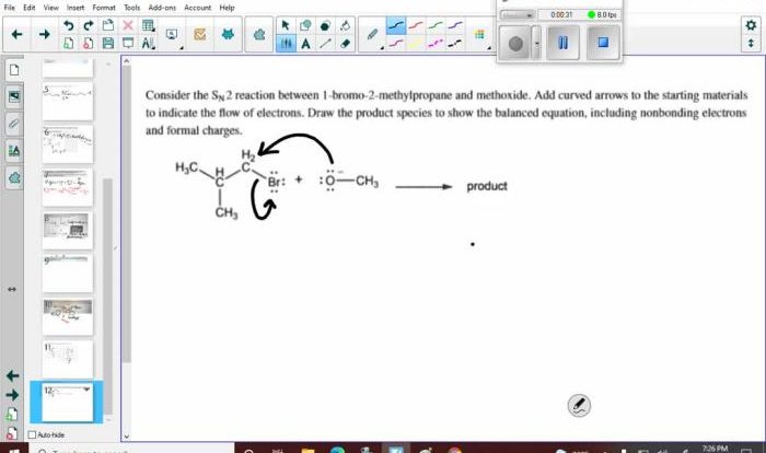 Curved arrows add side reactant reaction sn2 following chegg