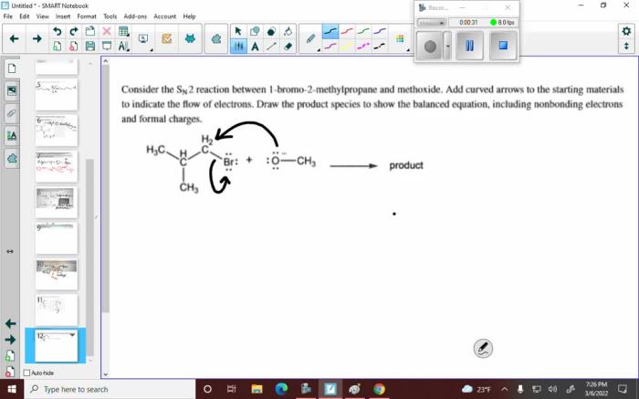 Curved arrows add side reactant reaction sn2 following chegg