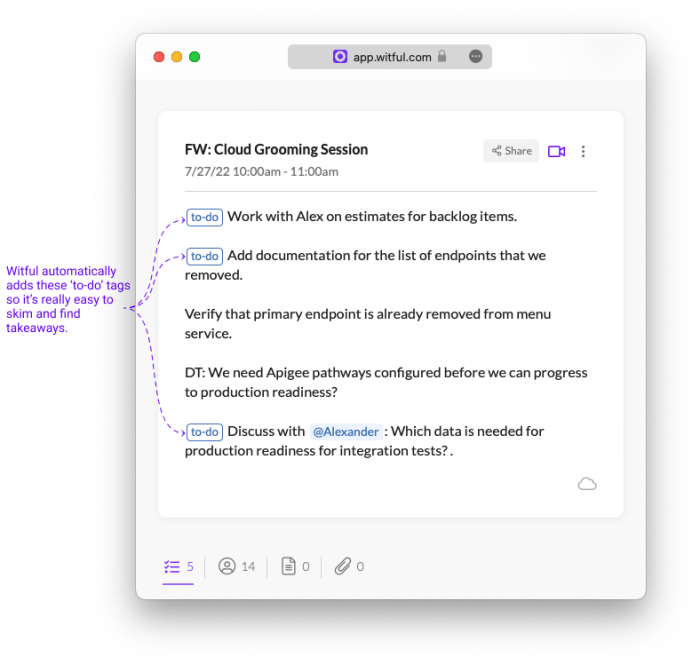 Your meeting notes are unclassified. this means that your notes